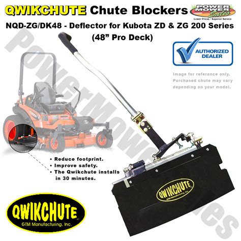 Qwikchute Chute Blocker Deflector For Kubota Zd And Zg 200 Pro Series