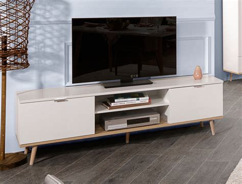 Tv möbel lowboard bank schrank primo skandinavisch weiß eiche mit füßen 160 cm. TV-Board Malmö 55 weiß Sonoma Eiche 160x50x40 cm Lowboard ...