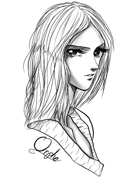 Orphe Anime Girl By Gabriela Gogonea Coloring Page Colouringpages 19825 The Best Porn Website