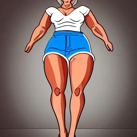 curvy woman legs with very muscular calves cartoon arthub ai