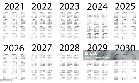 Kalender 2021 2022 2023 2024 2025 206 2027 2028 2029 2030 Symple Layout