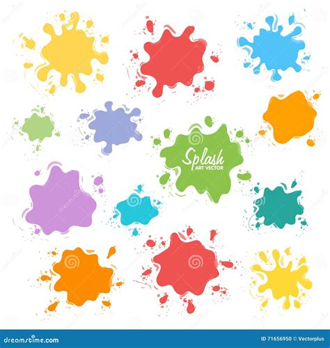 Collection Of Paint Splash Vector Set Of Brush Strokes Stock Vector