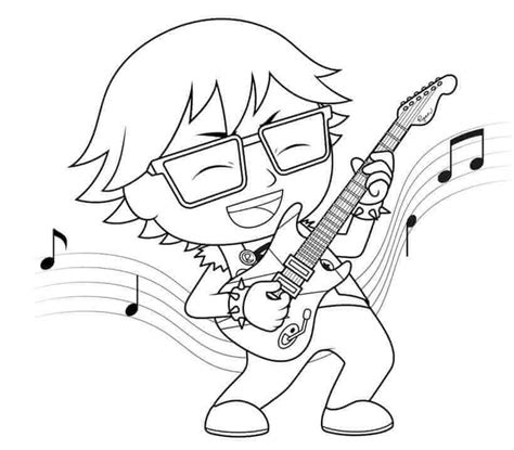Ryan Playing Guitar Coloring Page Download Print Or Color Online For