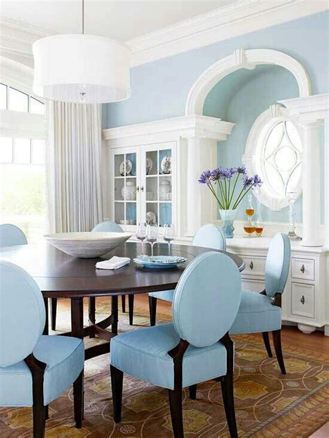 Classic Meets Contemporary Styling In Pale Blue And White This Dining