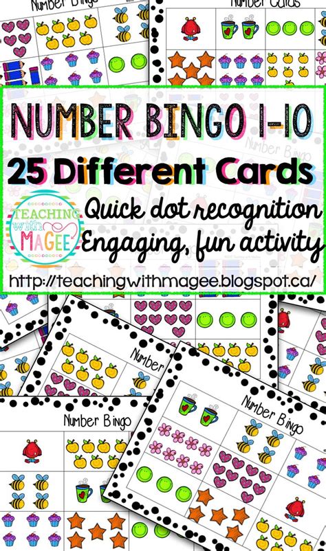 Number 1 10 Bingo Helps With Quick Dot Recognition Subitizing