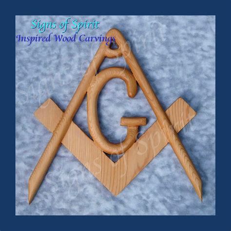 Masonic Symbol Freemasonry Emblem Wood Carved Compass And Etsy