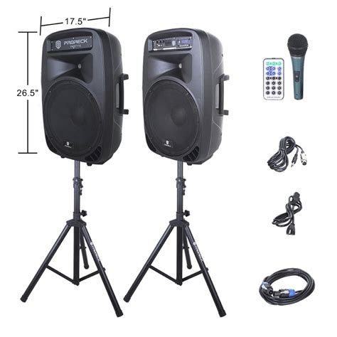 Proreck Portable 12 Inch 1000w 2 Way Powered Pa Speaker System