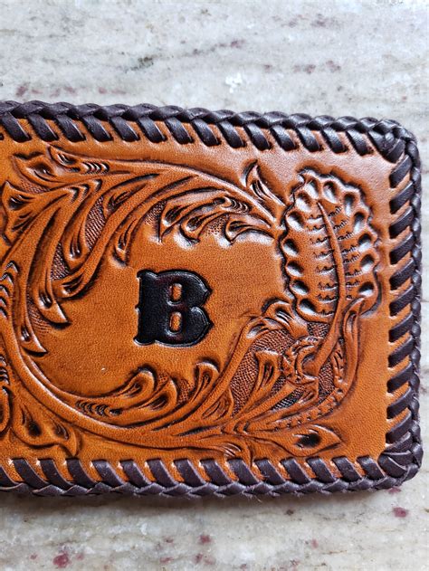 Sheridan Style Hand Tooled Leather Wallet Etsy
