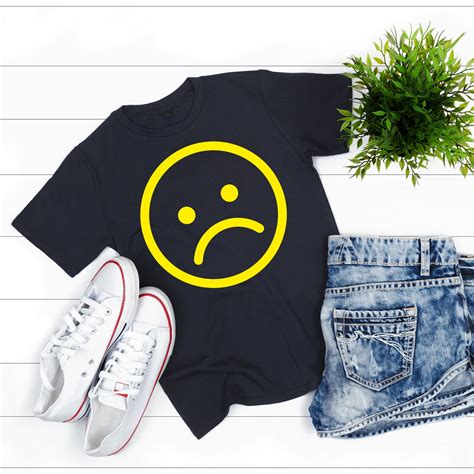 Sad Face Shirt Emoji Shirt Fashionable Social Media Yellow Etsy