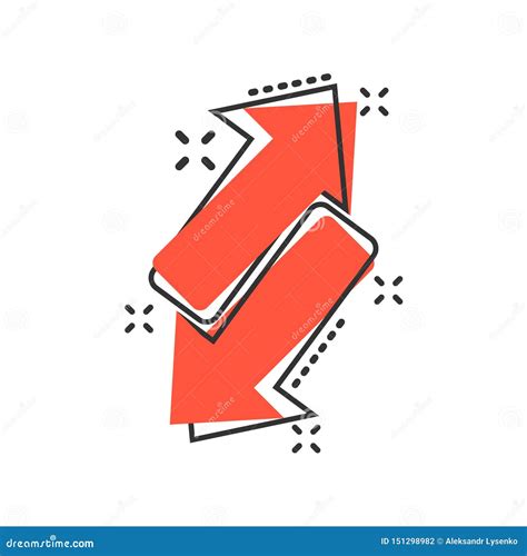 Reverse Arrow Sign Icon In Comic Style Refresh Vector Cartoon