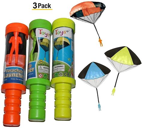 Toys 3 Pack Tangle Free Throwing Parachute Man With Handle Large 20