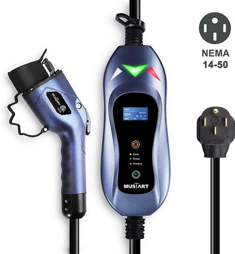 Buy Mustart Level 2 Portable Ev Charger 240 Volt 25ft Cable 162532