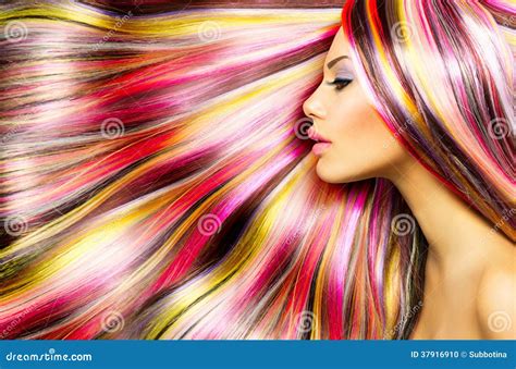 Girl With Colorful Dyed Hair Stock Photo Image Of Model Colour 37916910