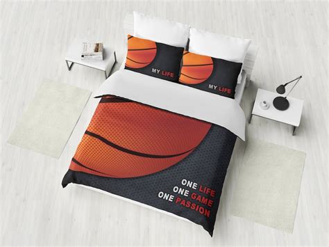 Basketball Bedding Set Inspirational Duvet Cover Set Etsy