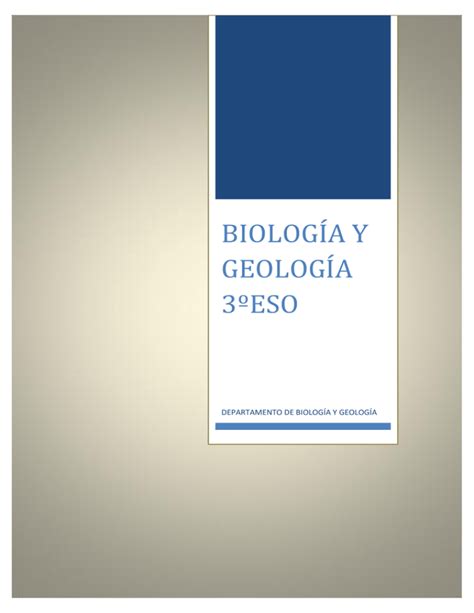 Biología Y Geología 3ºeso