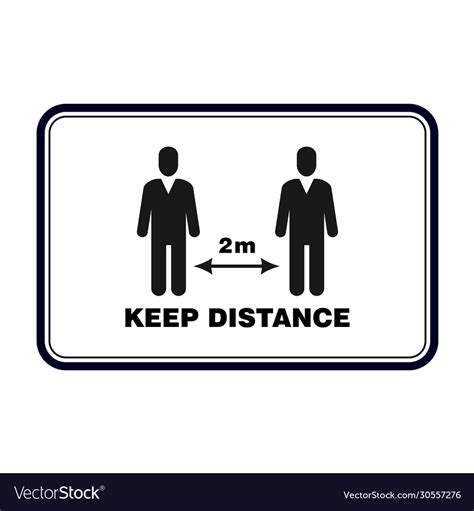 Keep Distance Sign Social Distancing Banner Vector Image