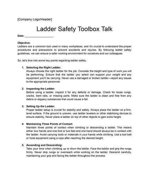 Toolbox Talk Templates Download And Print For Free