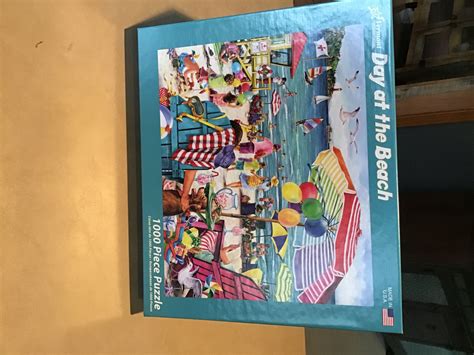 Jigsaw Puzzle Day At The Beach 1000 Pieces 819273021144 Ebay