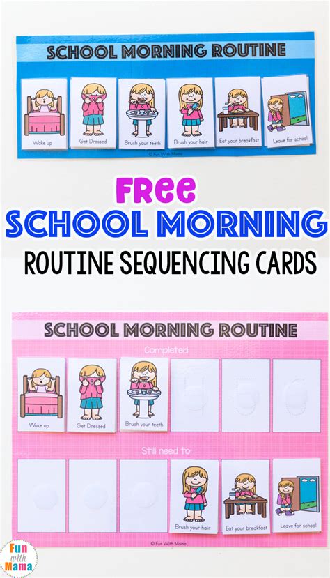 Daily Routine Cards Printable Free Printable Templates
