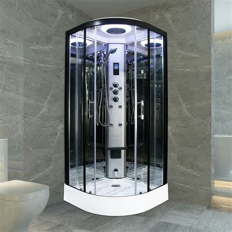 Insignia Platinum Black Framed Quadrant Hydro Massage Shower Cabin
