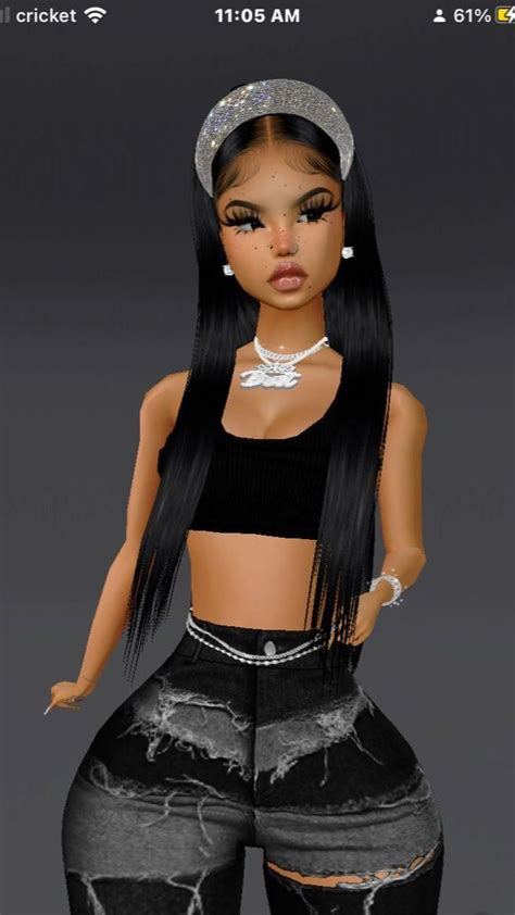 My Imvu Baddie Outfits Casual Black Crop Top Tank Matching Outfits