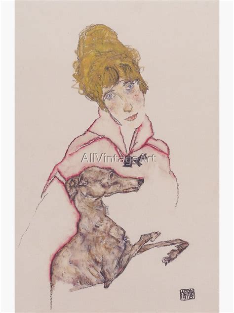 Impression Photo Vintage Egon Schiele Edith Schiele Mit Windhund Par AllVintageArt