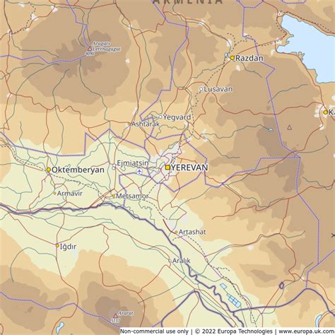 Map Of Yerevan Armenia Global 1000 Atlas