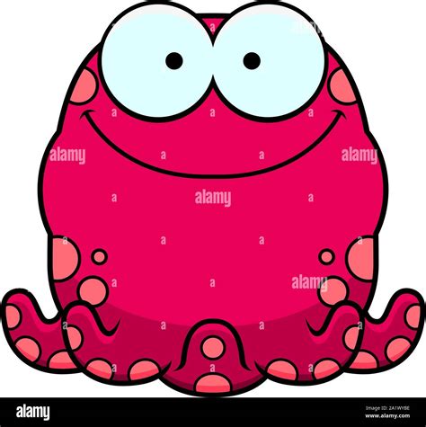 A Cartoon Illustration Of A Octopus Smiling Stock Vector Image And Art