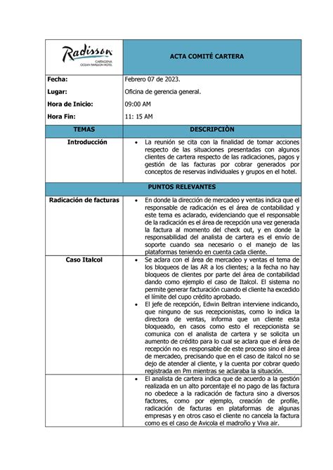 ACTA DE Reunion 08 FEB Comite Cartera copia ACTA COMITÉ CARTERA