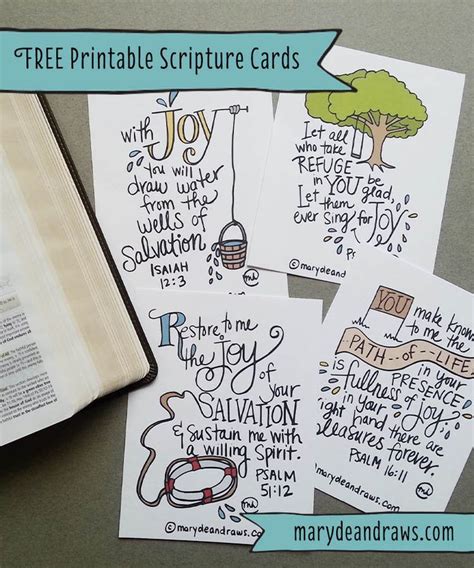 Also known as free printable scripture memory cards. Marydean Draws free Printable Joy Scripture Cards ...