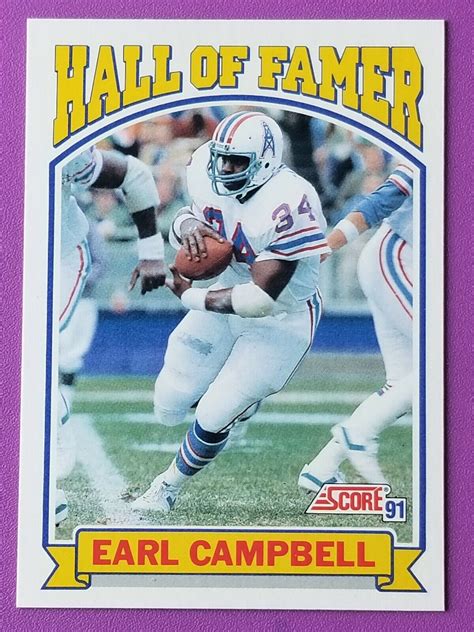 1991 score 674 earl campbell oilers rb hall of famer football card nm mt ebay