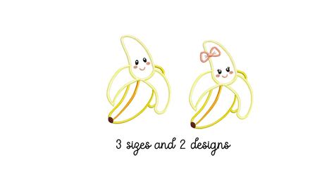 Cute Banana Embroidery Design Kitchen Embroidery Design Etsy