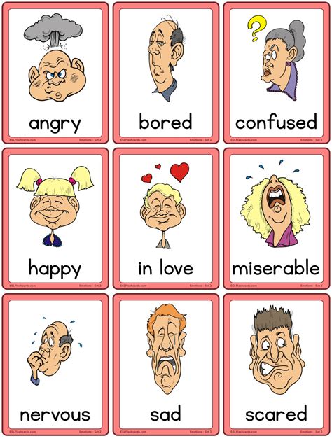 Printable Emotions Flashcards Flashcards For Learning 44b