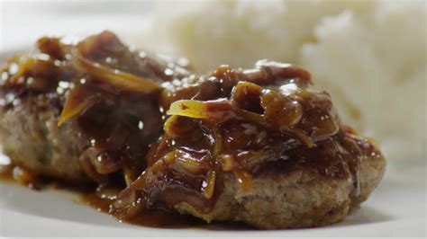 I've glazed the moist, tender beef patties in a glistening coat of sweet and savory teriyaki. How to Make Hamburger Steak with Onions and Gravy | Beef Recipes | Allrecipes.com - YouTube