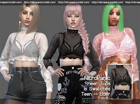 Sheer Tops In 2020 Sims 4 Mods Clothes Sims 4 Sims
