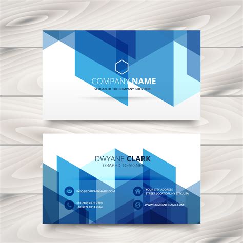 Abstract Style Blue Business Card Template Design Download Free