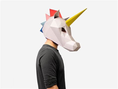 Unicorn Mask Unicorn Paper Craft Template Diy Printable Animal Mask