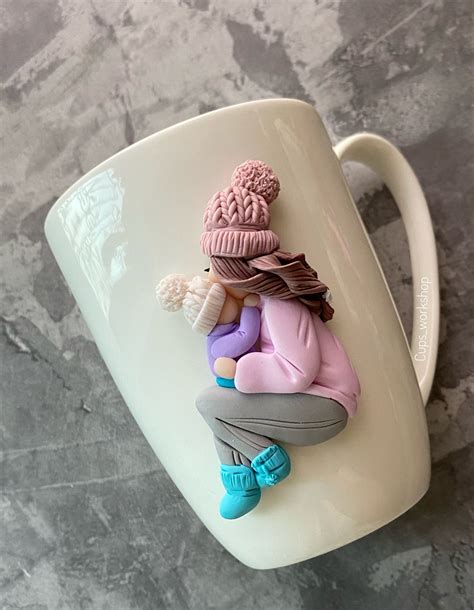 Custom Cute Coffee Mug With Funny Polymer Clay Decor Unique Etsy