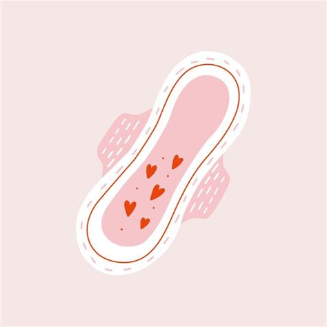 Almofada De Menstruação Feminina Com Corações Vetor Premium