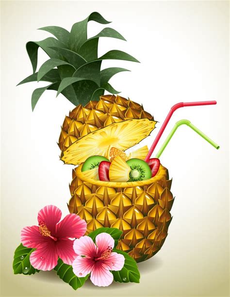 pineapple cocktail stock vector illustration of holiday 118718902