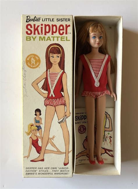 Vintage Skipper Doll In Box Complete 1964 Penny Copper Redhead 950 Barbie Mattel Mattel