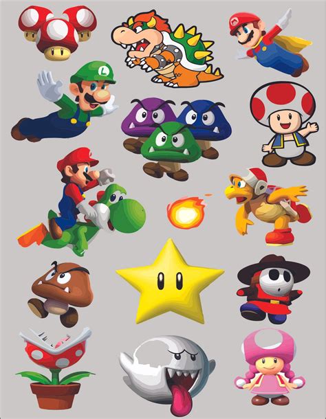 Mario Characters Super Mario Bros Arcade Game Wall Sticker Art Design