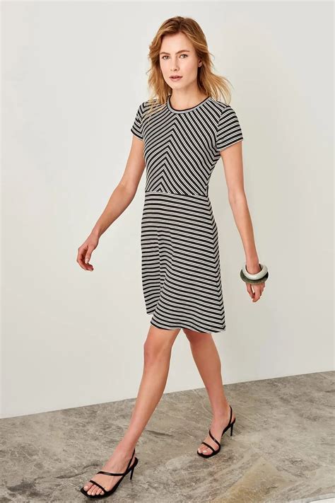 Trendyol Multicolour Stripe Knitted Dress Twoss Vg In Dresses From