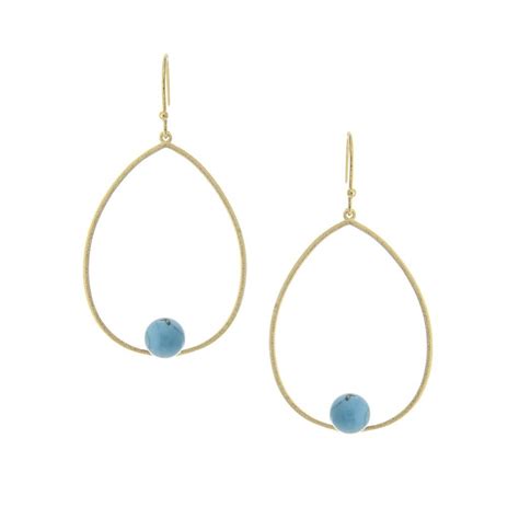 Turquoise Bead Teardrop Earrings Rivka Friedman Jewelry On Sale For