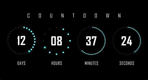 Countdown Website Vector Flat Template Circle Clock Timer Background