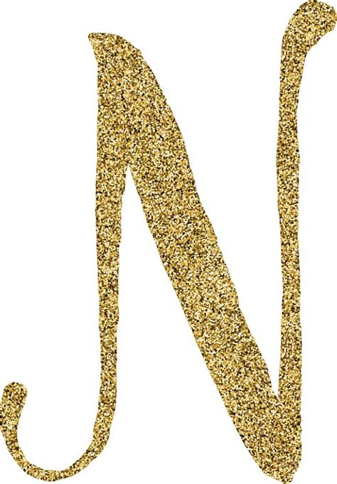 Letter N Gold Glitter Initital Stickers By Mackenziemakes Redbubble