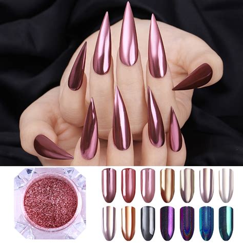 Born Pretty Mirror Rose Gold Black Nail Glitter Powder Shining Nail Art