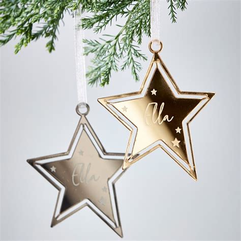 Perfect for birthdays, dinner parties, hen & stag dos etc. Personalised Christmas Decoration - Star | GettingPersonal ...