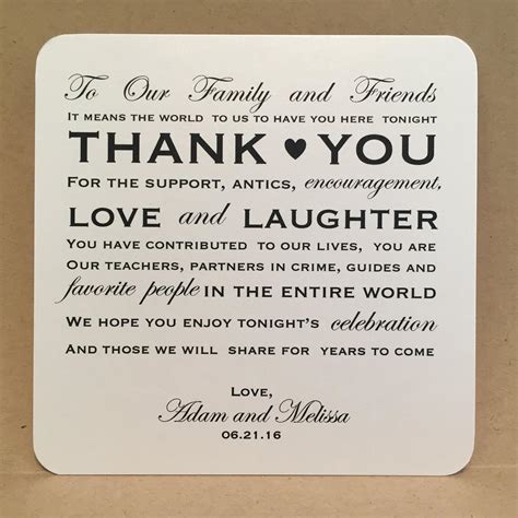 Thank You Wedding Cards Reception Placecards Place Cards