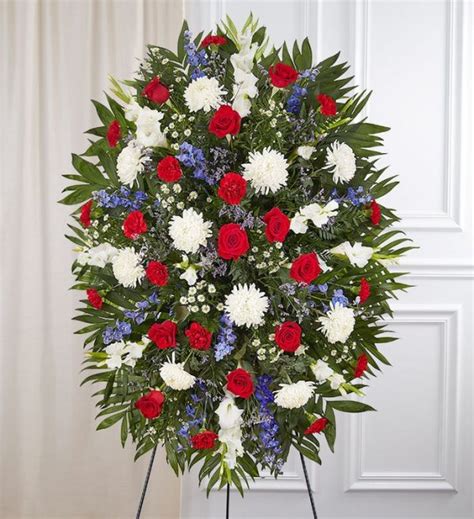 Buy Red White And Blue Sympathy Standing Spray Miami Mia Flowers